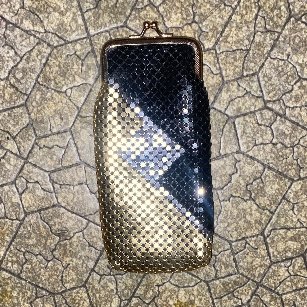 Sequin Evening Clutch in Black and Gold